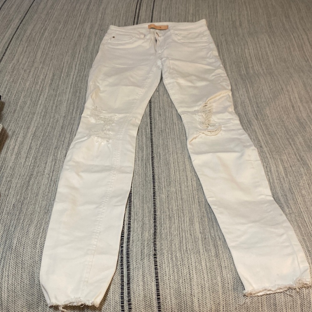 White ripped jeans